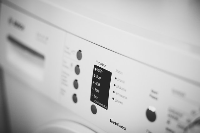 Parte frontal de una lavadora